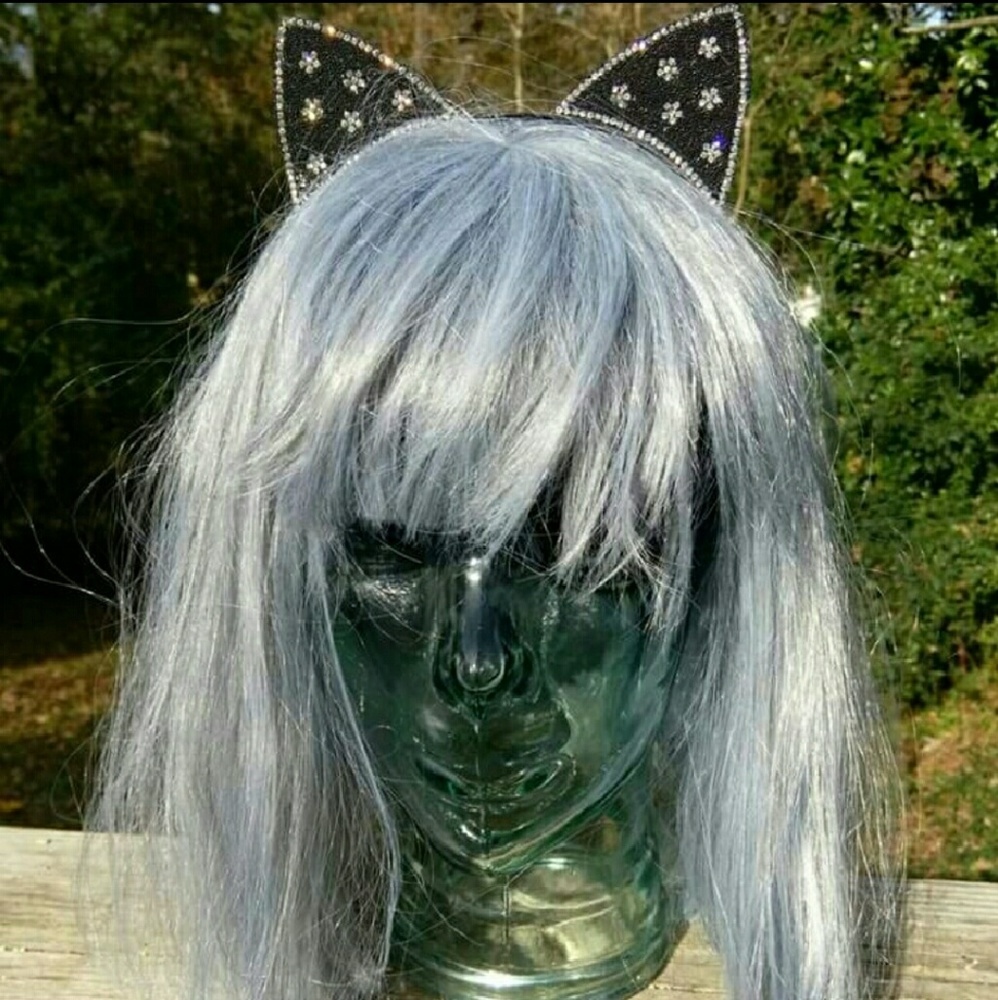 😺🌼 Cute Rhinestone Flower Cat Ears 🌼😺